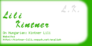 lili kintner business card